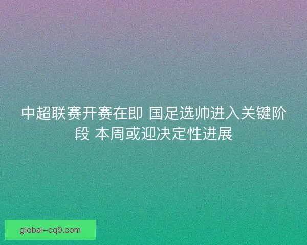 中超联赛开赛在即 国足选帅进入关键阶段 本周或迎决定性进展 中超联赛开赛在即 国足选帅进入关键阶段 本周或迎决定性进展